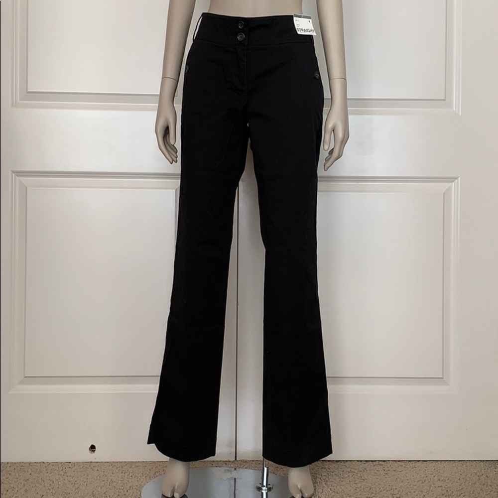 NY&Co Chino Black Straight Leg Tall Trousers